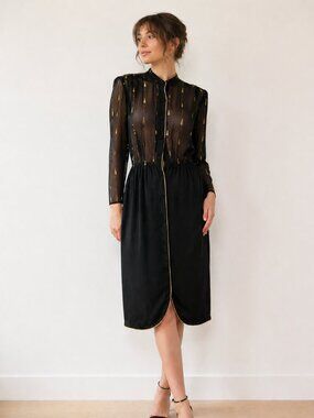 LILLIE RUBIN 70s/80s Evening Secretary Dress, Size 12